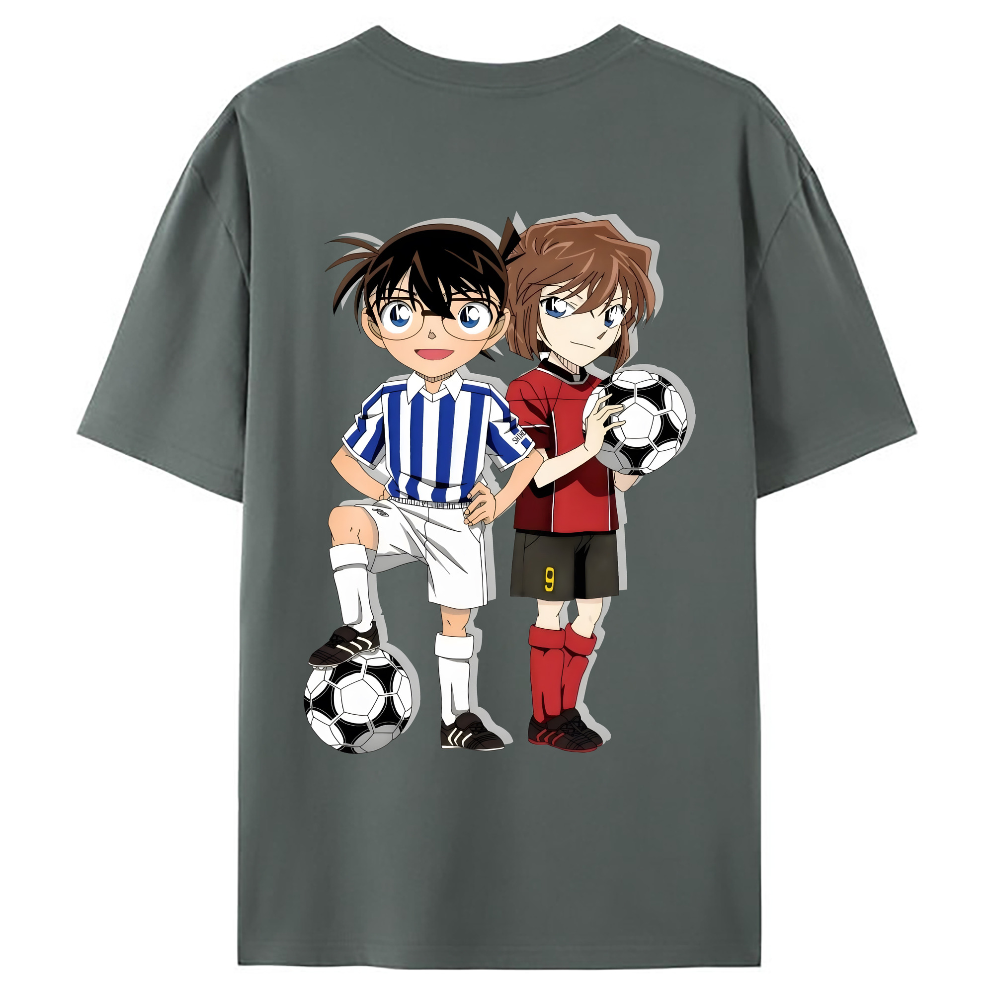 （画像用） 名探偵コナン 灰原 哀 はいばら あい Detective Conan Anita Hailey、Vi Graythorn Haibara Ai 綿100％ メンズ半袖Tシャツ（バックプリント） 通気性